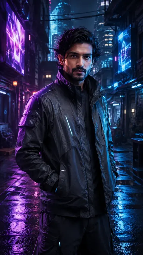 3D Neon Cyberpunk Portrait