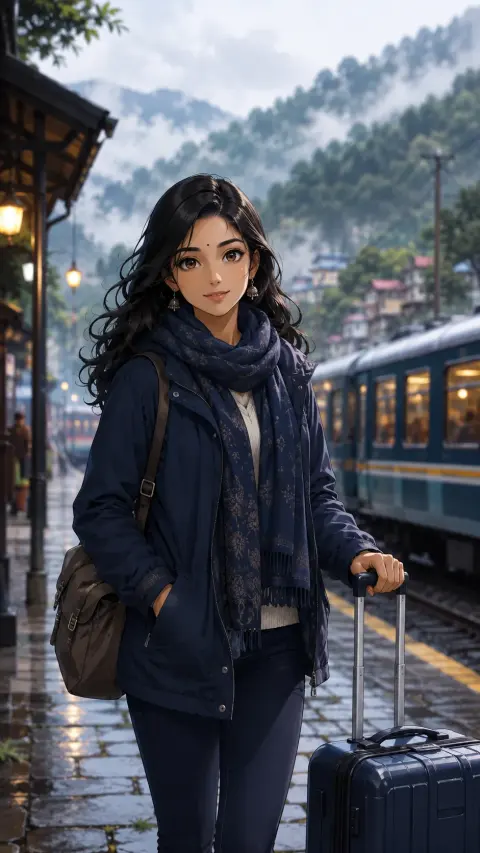 Anime Mountain Train Traveler