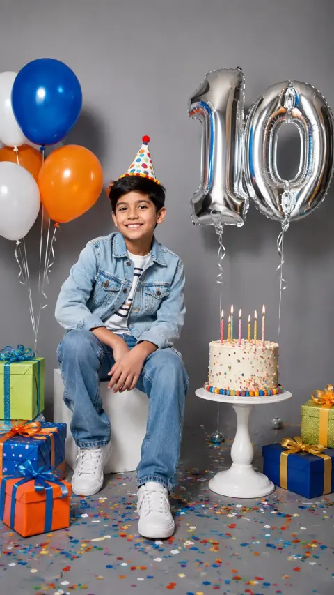 10th Birthday Boy Studio Portrait