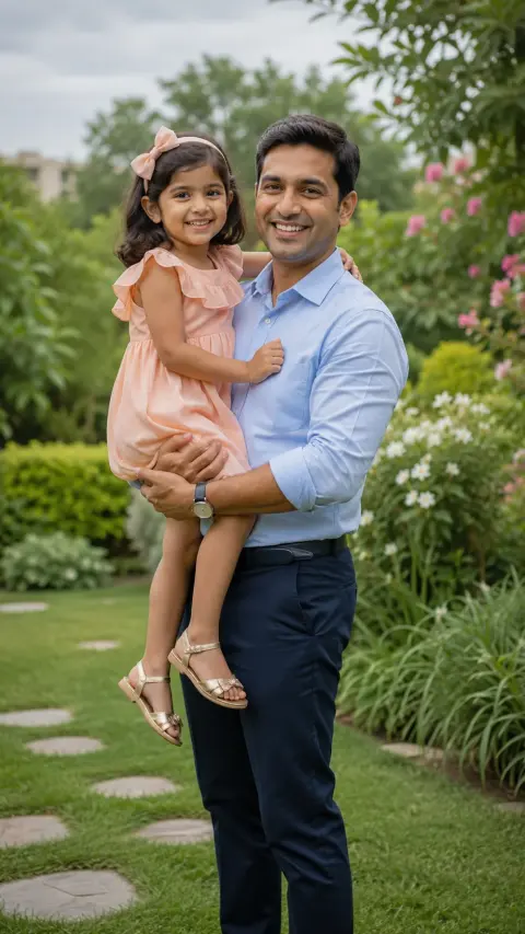 Garden Carry Father and Child