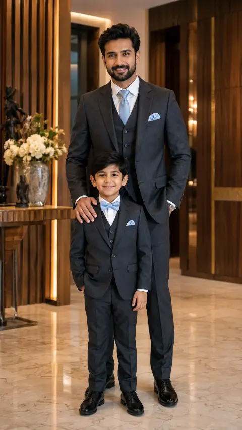 Matching Suits Father and Son