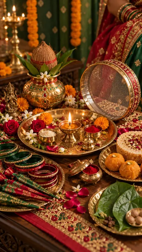 Teej Pooja Thali Still Life