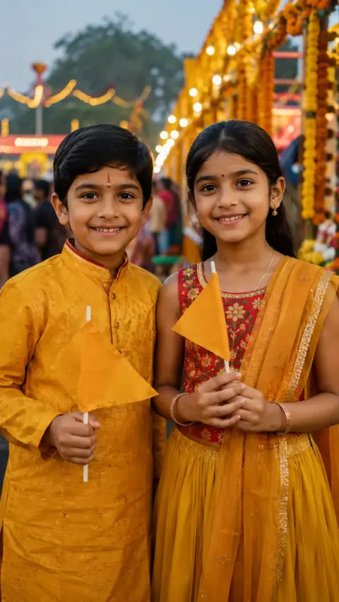 Children at Dussehra Fair
