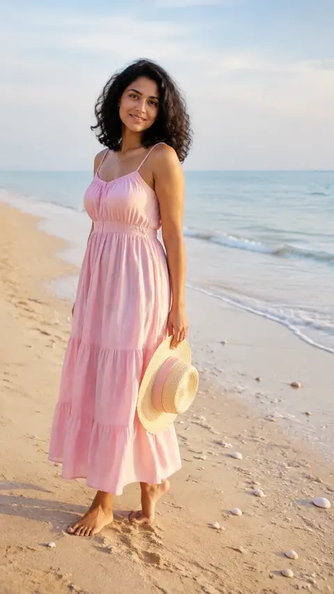 Powder Pink Beach Morning