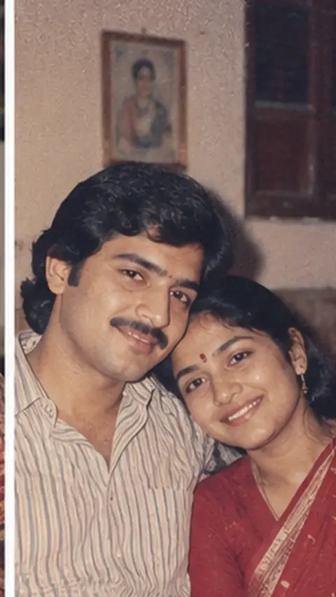1980s Indian Couple Home Portrait