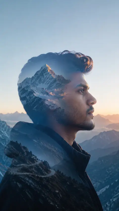 Double Exposure Travel Portrait
